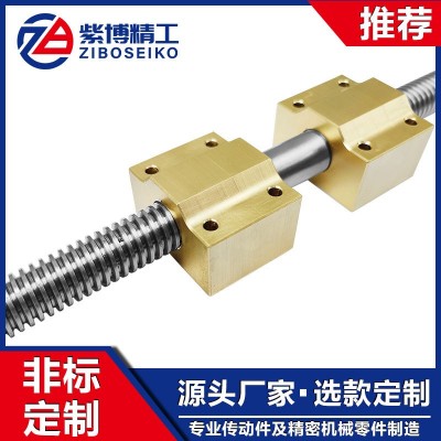 廠家定制45鋼左右旋機(jī)床梯形絲桿 配梯形牙銅螺母 正反牙絲桿定制