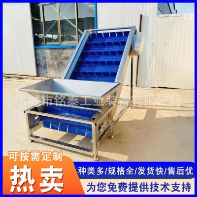 爬坡運輸不銹鋼提升機 可沖洗物料輸送運輸設備 鏈板提升機