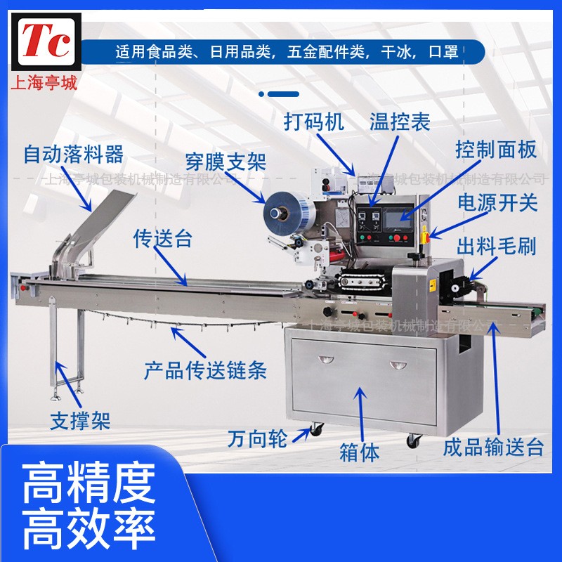 直供蓮蓉蛋黃月餅 豬肉脯枕式食品包裝機 托盒蜜餞 麻餅包裝機