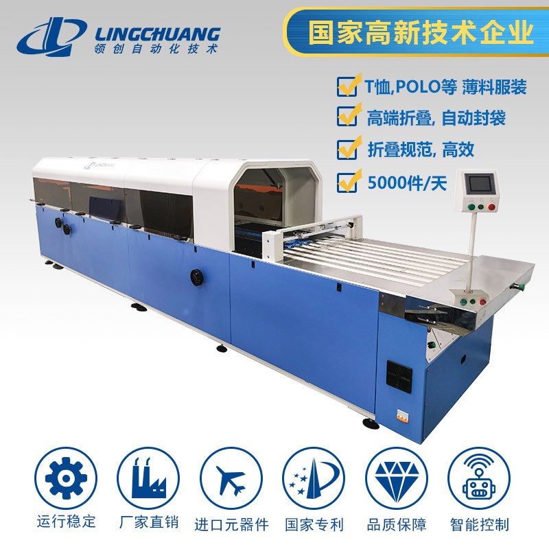 服裝全自動折疊包裝機，折衣機，薄厚款折疊包裝機，多功能包裝機