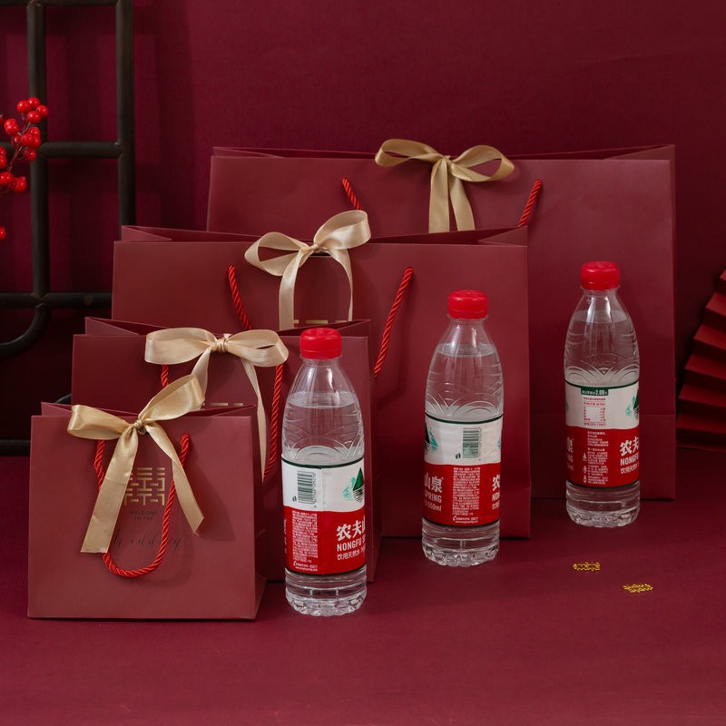 創意大紅喜袋禮品袋紙袋購物袋服裝袋包裝紙袋手提紙袋子