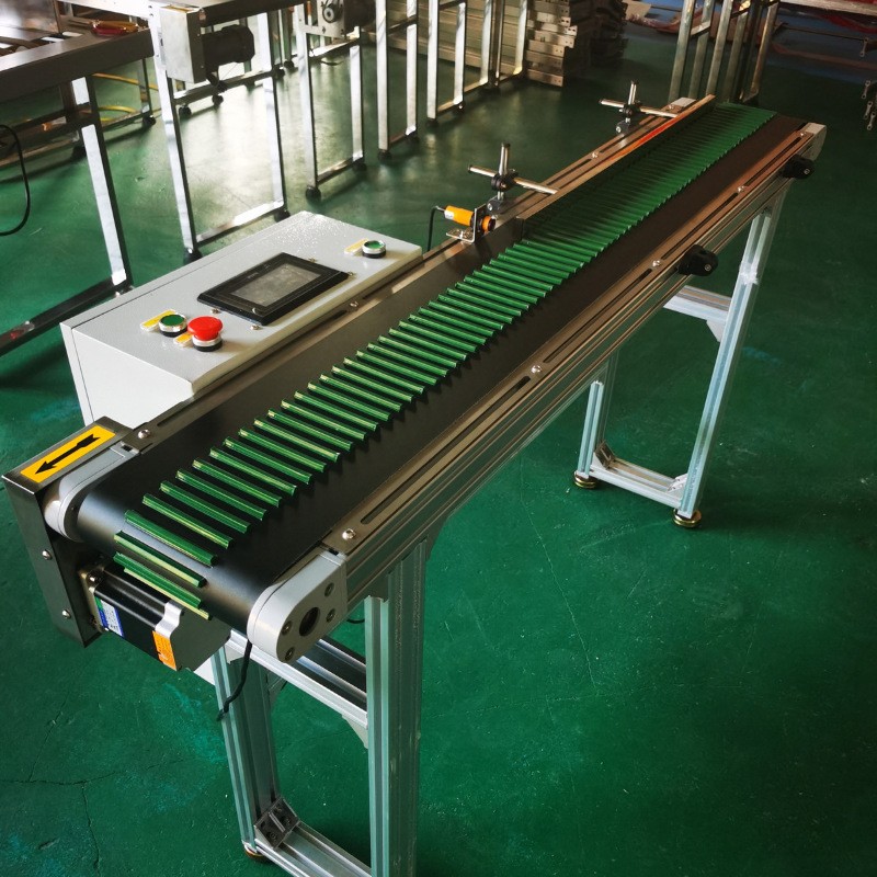 百順PLC程序步進導條輸送機 化妝品瓶子底部側面噴碼流水線