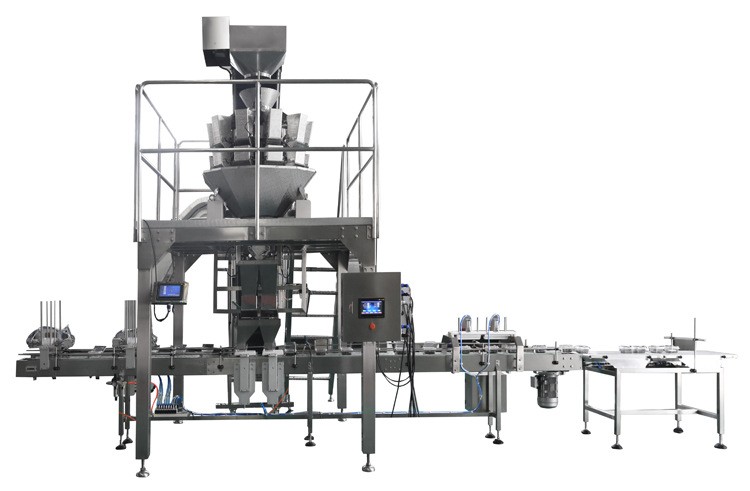 煒麟小顆粒堅果5-20KG大重量全自動喂料定量充填裝箱包裝生產線